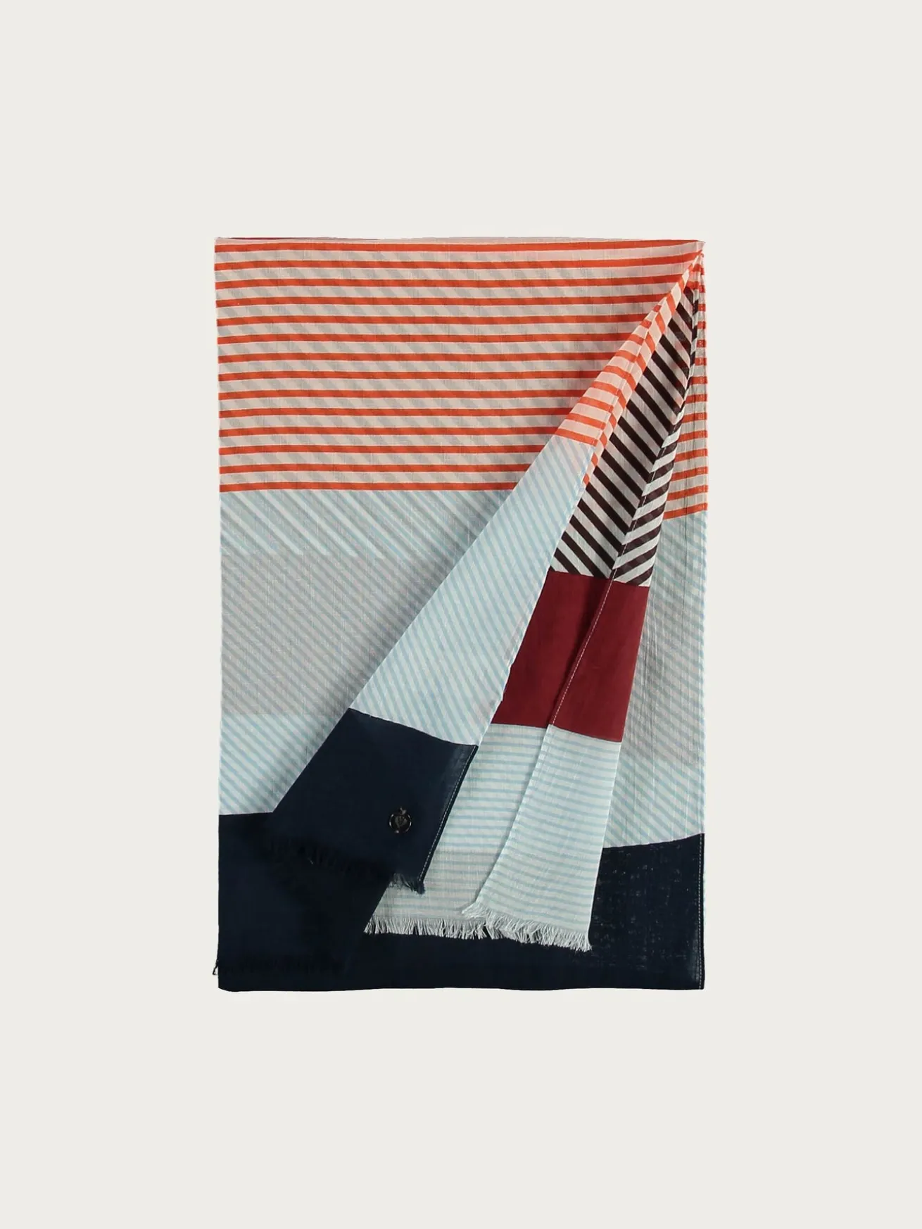 Baumwollschal mit Colour Blocking Design