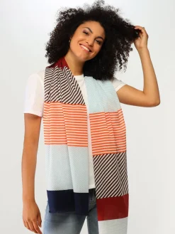 Baumwollschal mit Colour Blocking Design