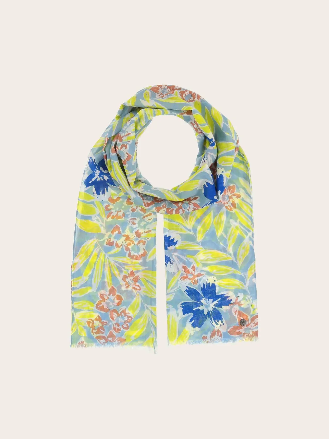 Baumwollschal mit tropischem Blumen-Print