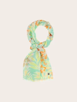 Baumwollschal mit tropischem Blumen-Print