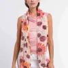 Baumwollschal mit XL Blumen-Print