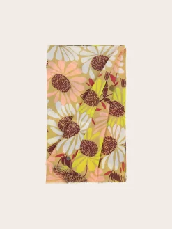 Baumwollschal mit XL Blumen-Print