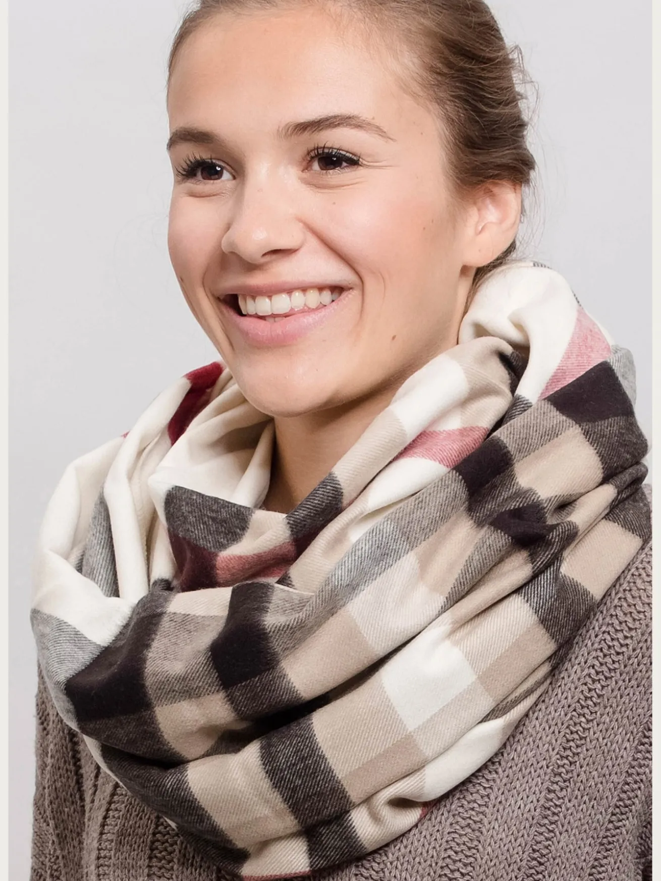 Cashmink-Loop mit FRAAS Plaid Karo - Made in Germany