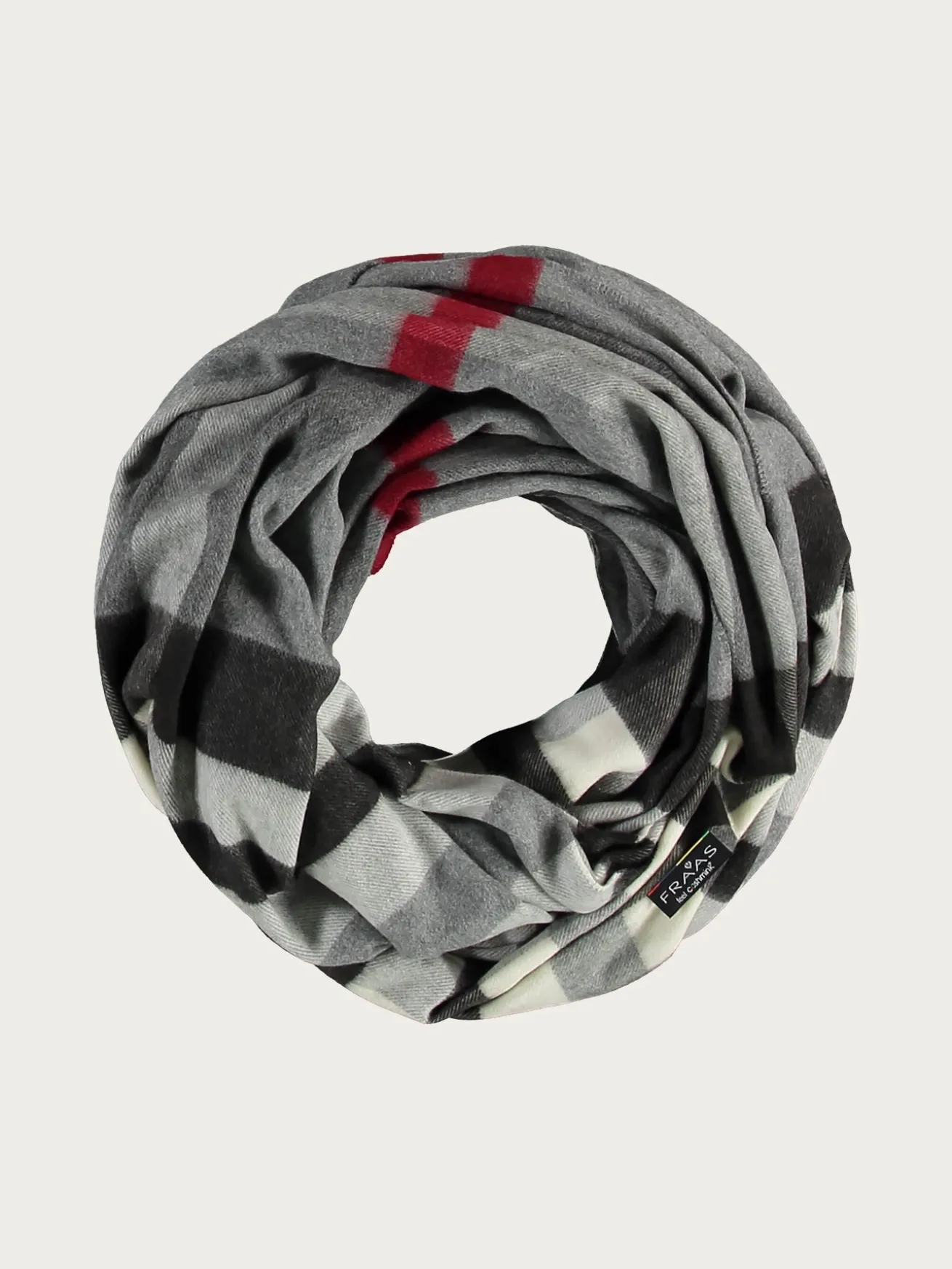Cashmink-Loop mit FRAAS Plaid Karo - Made in Germany