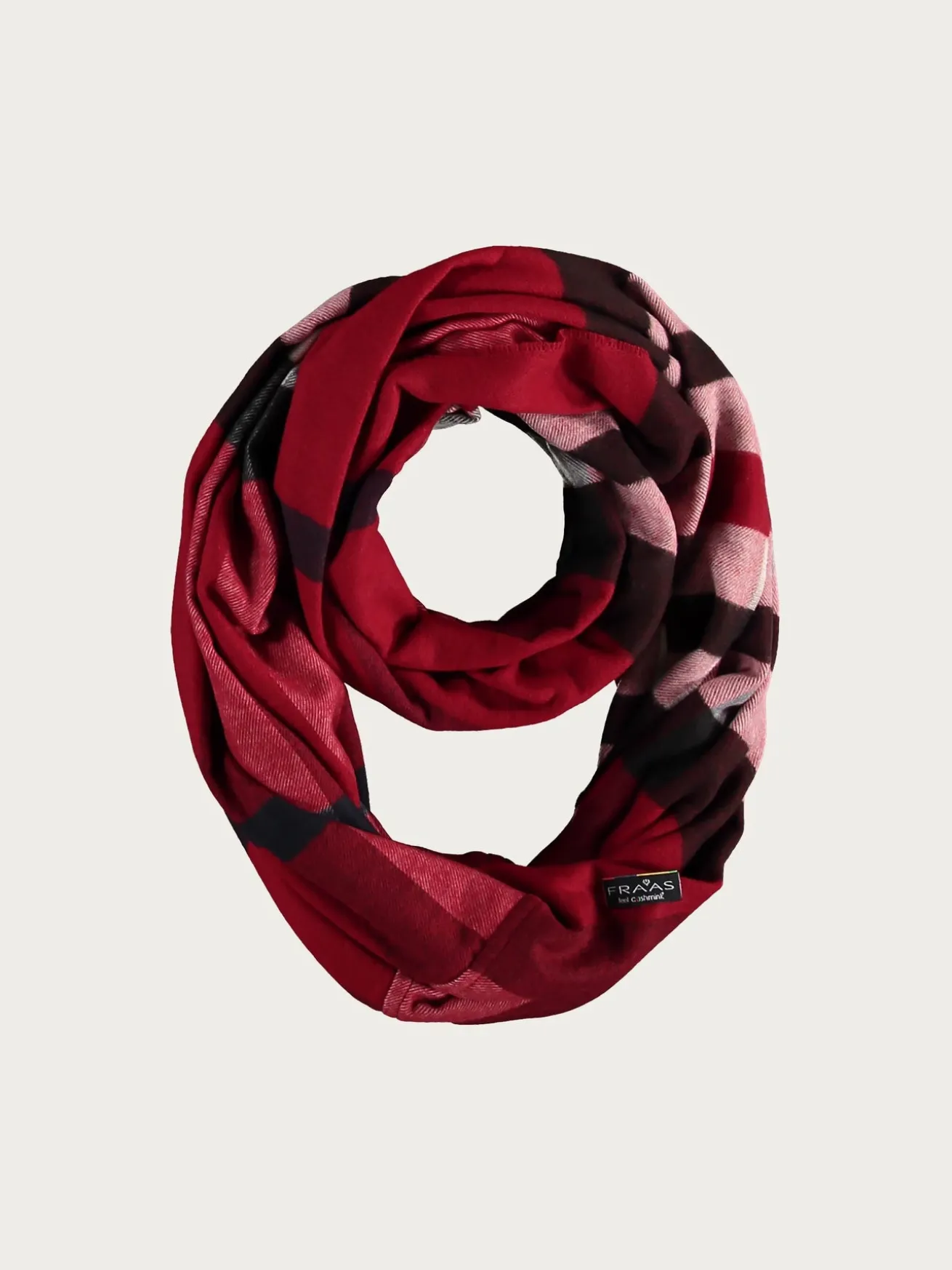 Cashmink-Loop mit FRAAS Plaid Karo - Made in Germany