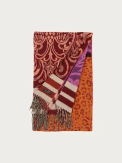 Cashmink-Schal mit Paisley- und Leo-Design