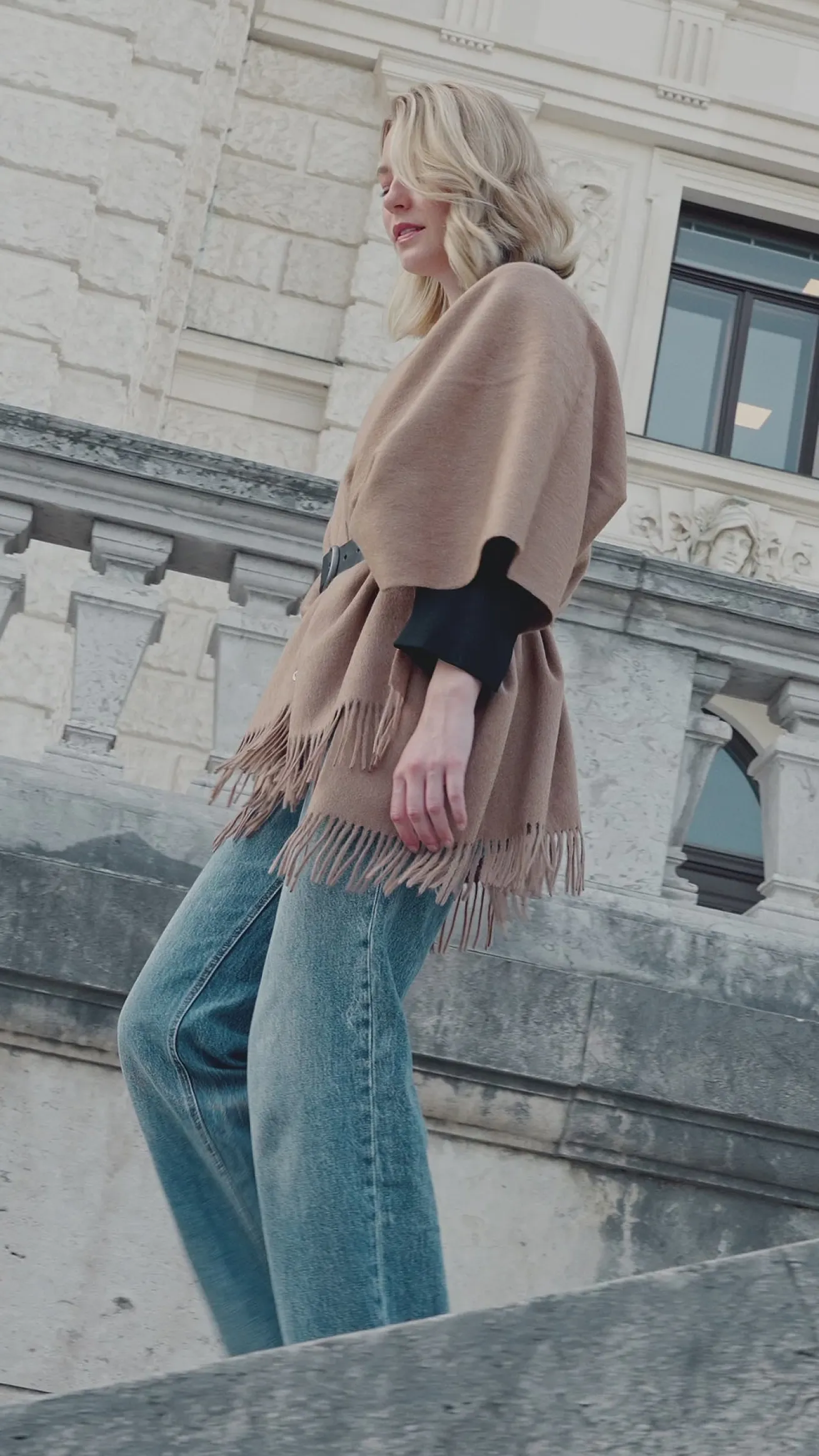 Cashmink-Stola mit FRAAS Plaid Karo - Made in Germany