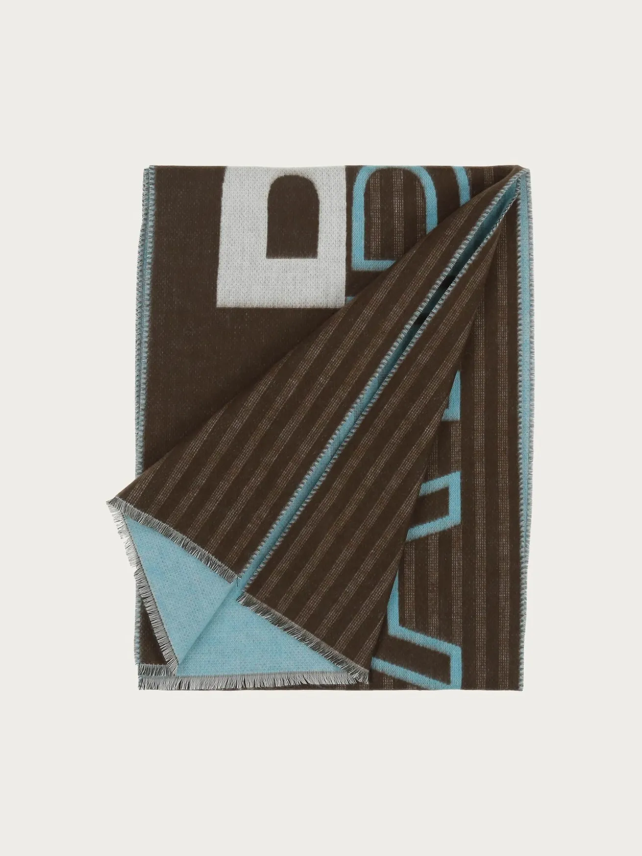 Doubleface Cashmink-Schal mit bugatti-Schriftzug - Made in Germany