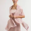 Einfarbige Stola in Seidenmischung