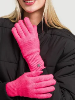 Einfarbige Strickhandschuhe in Wollmischung