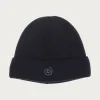 Einfarbige Strickmütze in Wollmischung mit bugatti-Logo