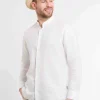 Einfarbiger bugatti Sommer-Fedora mit Leder-Hutband