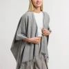 Einfarbiger Poncho aus reinem Polyacryl - Made in Germany