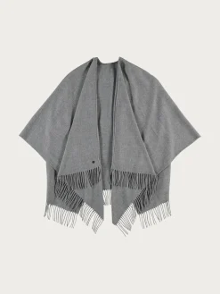 Einfarbiger Poncho aus reinem Polyacryl - Made in Germany