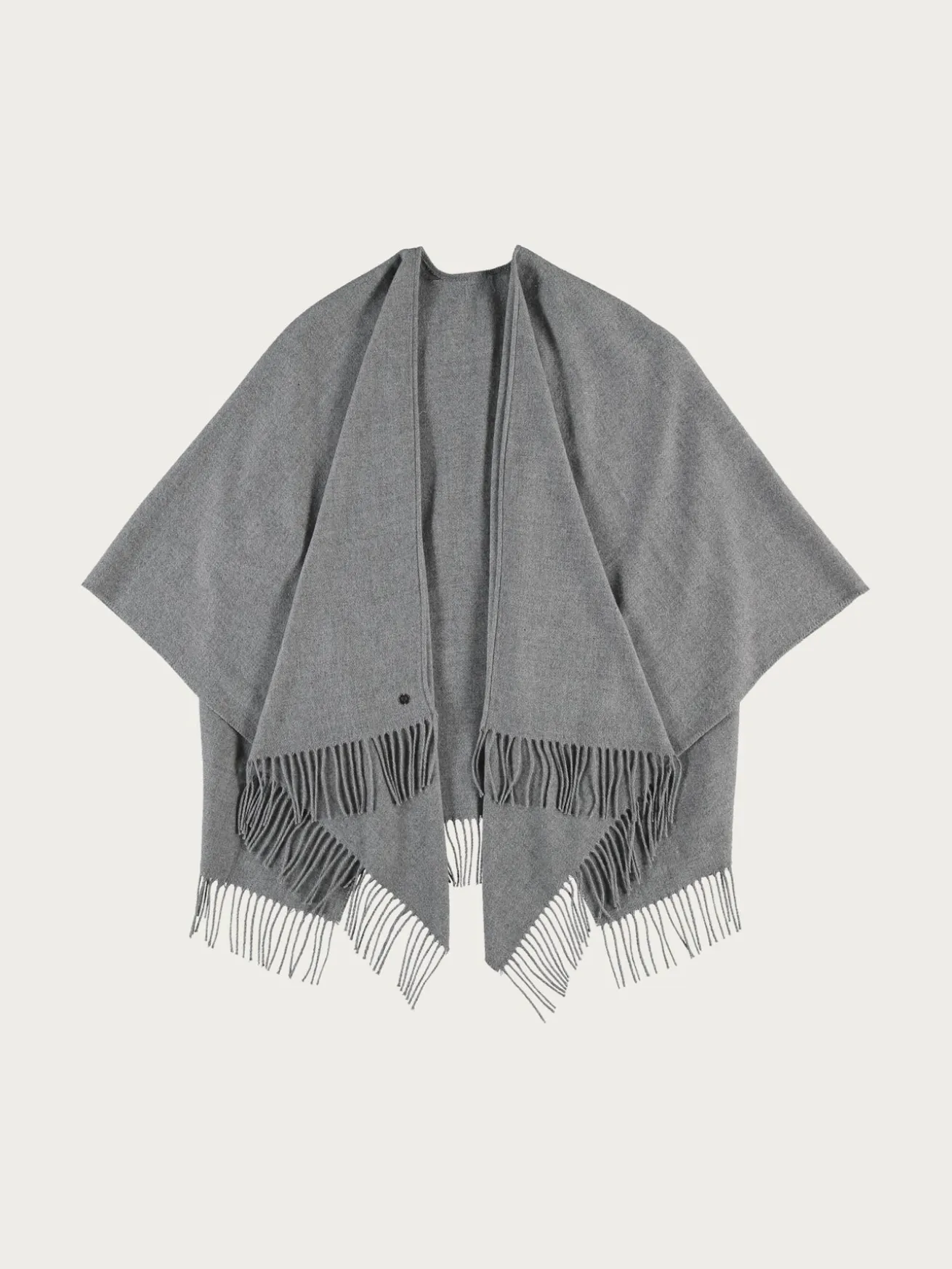 Einfarbiger Poncho aus reinem Polyacryl - Made in Germany