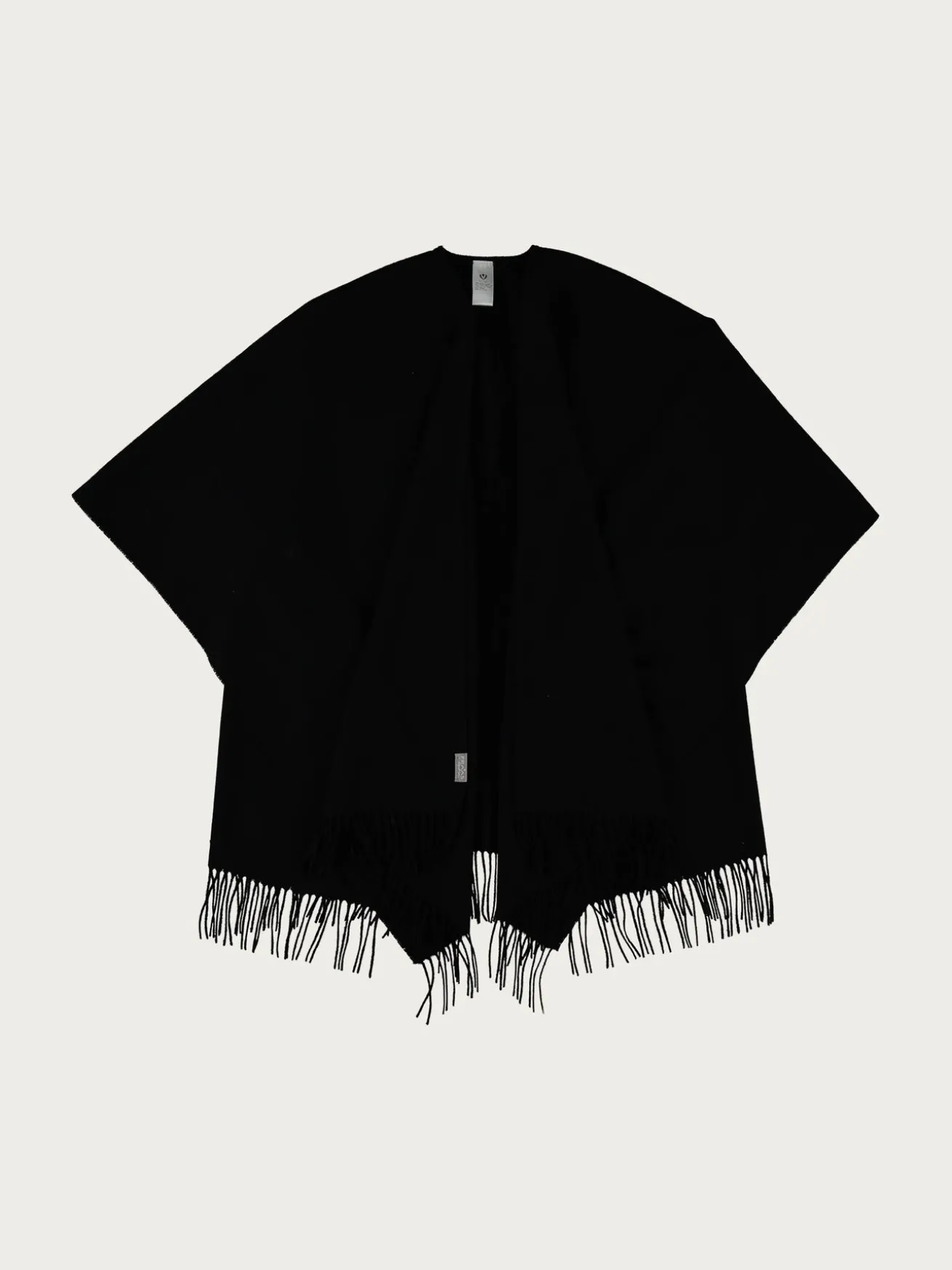 Einfarbiger Poncho aus reiner Wolle