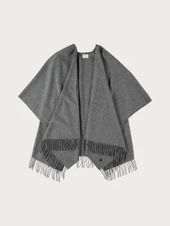 Einfarbiger Poncho aus reinem Polyacryl - Made in Germany