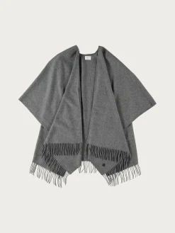 Einfarbiger Poncho aus reinem Polyacryl - Made in Germany