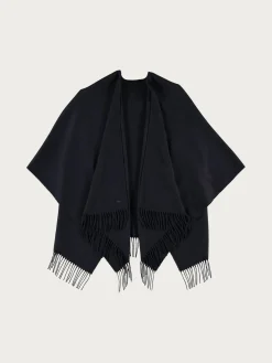 Einfarbiger Poncho aus reinem Polyacryl - Made in Germany
