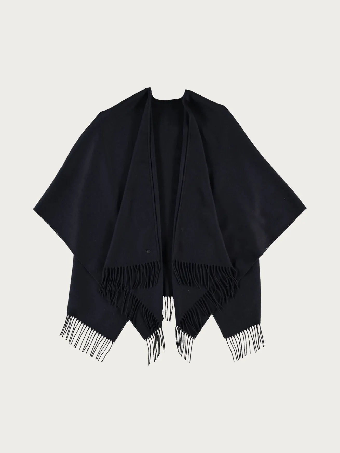 Einfarbiger Poncho aus reinem Polyacryl - Made in Germany