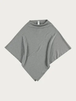 Einfarbiger Poncho in Baumwollmischung