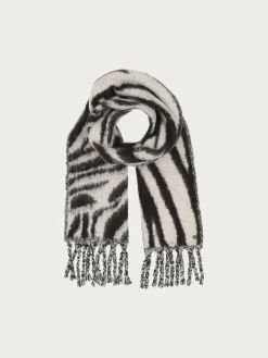Flauschiger XL-Schal mit Zebra-Design in Wollmischung