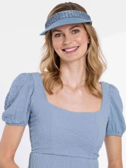 Loevenich Visor aus Baumwolle mit geflochtenem Kunstlederband