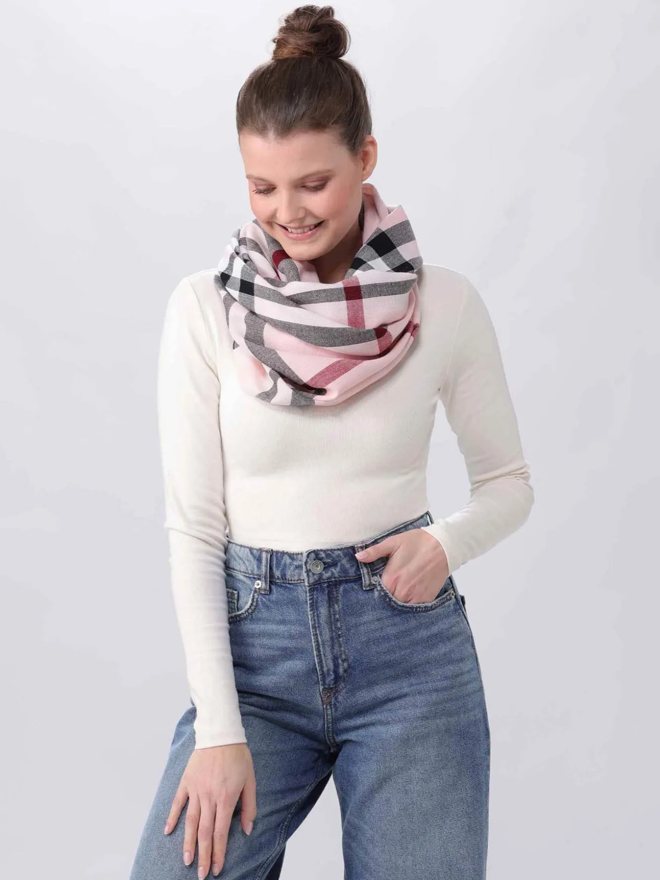 Loop mit FRAAS Plaid Karo - Made in Germany