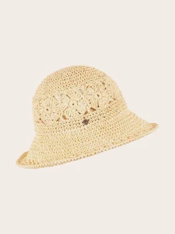 Modischer Loevenich Glockenhut mit gehäkeltem Boho-Muster