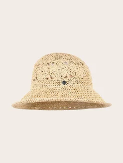 Modischer Loevenich Glockenhut mit gehäkeltem Boho-Muster