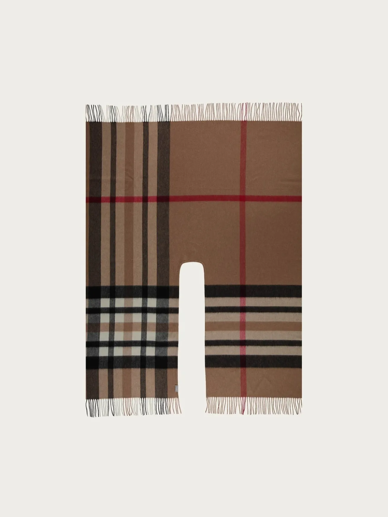 Poncho mit FRAAS Plaid Karo aus reiner Wolle