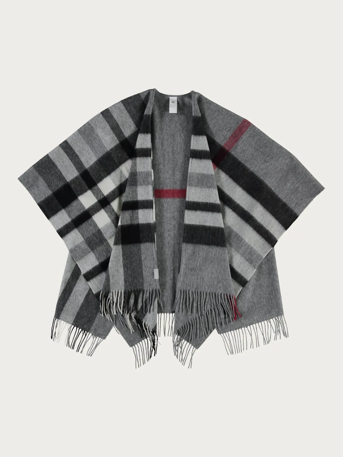 Poncho mit FRAAS Plaid Karo aus reiner Wolle