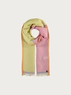 Schal mit Colour Blocking in Leinenmischung