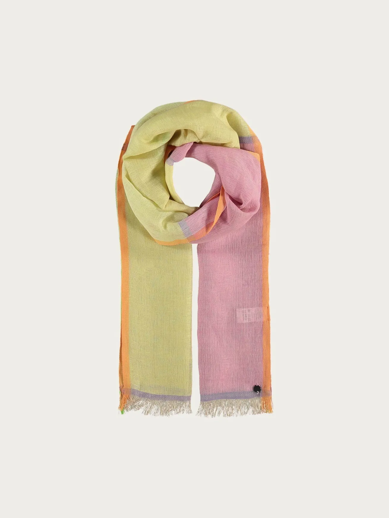 Schal mit Colour Blocking in Leinenmischung