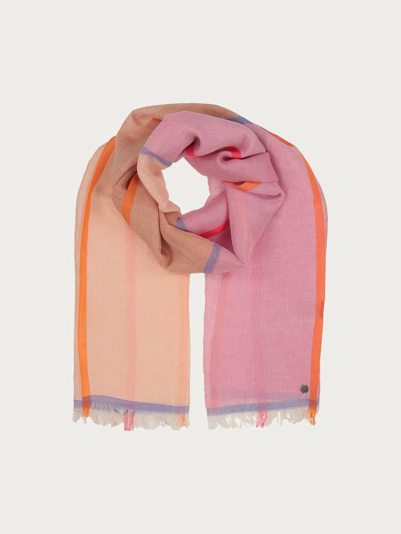Schal mit Colour Blocking in Leinenmischung