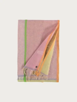 Schal mit Colour Blocking in Leinenmischung