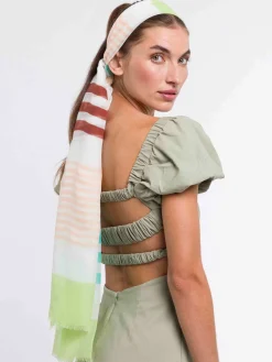 Sustainability Collection - Schal im bunten Streifen-Design
