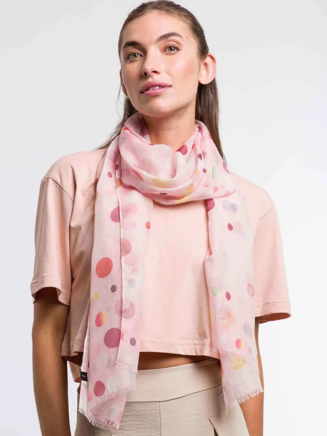 Sustainability Collection - Schal im bunten Punkte-Design