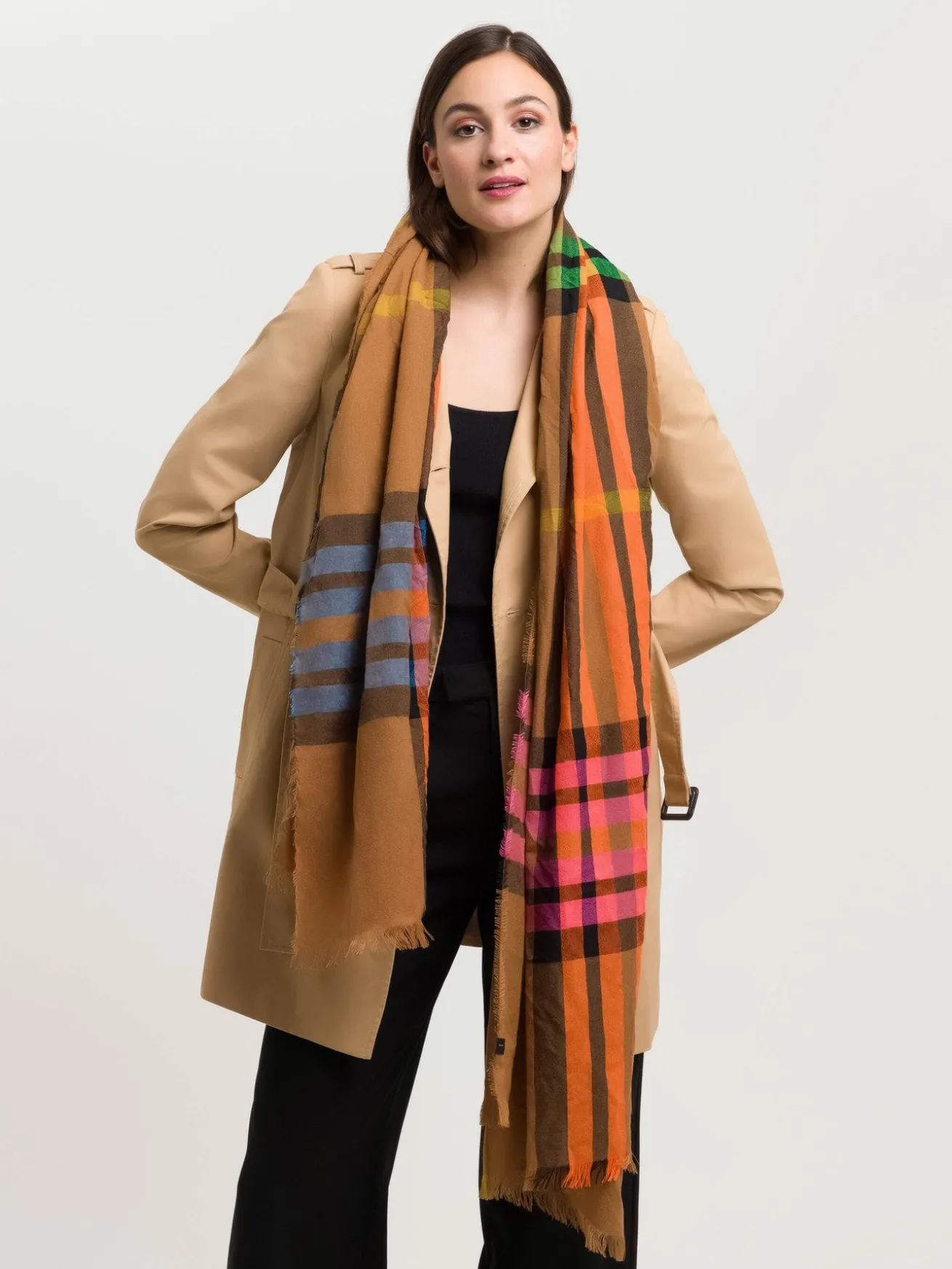 Sustainability Edition - Leichte Stola mit FRAAS Plaid Karo