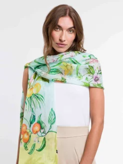 XL Seiden-Stola mit Dschungel Design