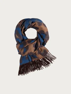 Zweifarbiger Cashmink-Schal mit Leo-Design