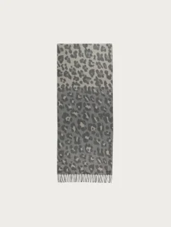 Zweifarbiger Cashmink-Schal mit Leo-Design
