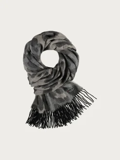 Zweifarbiger Cashmink-Schal mit Leo-Design