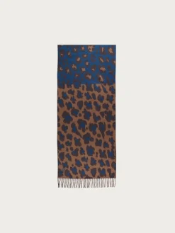 Zweifarbiger Cashmink-Schal mit Leo-Design